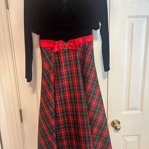 Bonnie Jean Black Dress with Red Bow